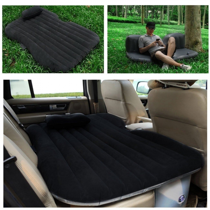 Travel Inflatable Car Bed Sofa Mattress With Two Air Bed Pillows, Car